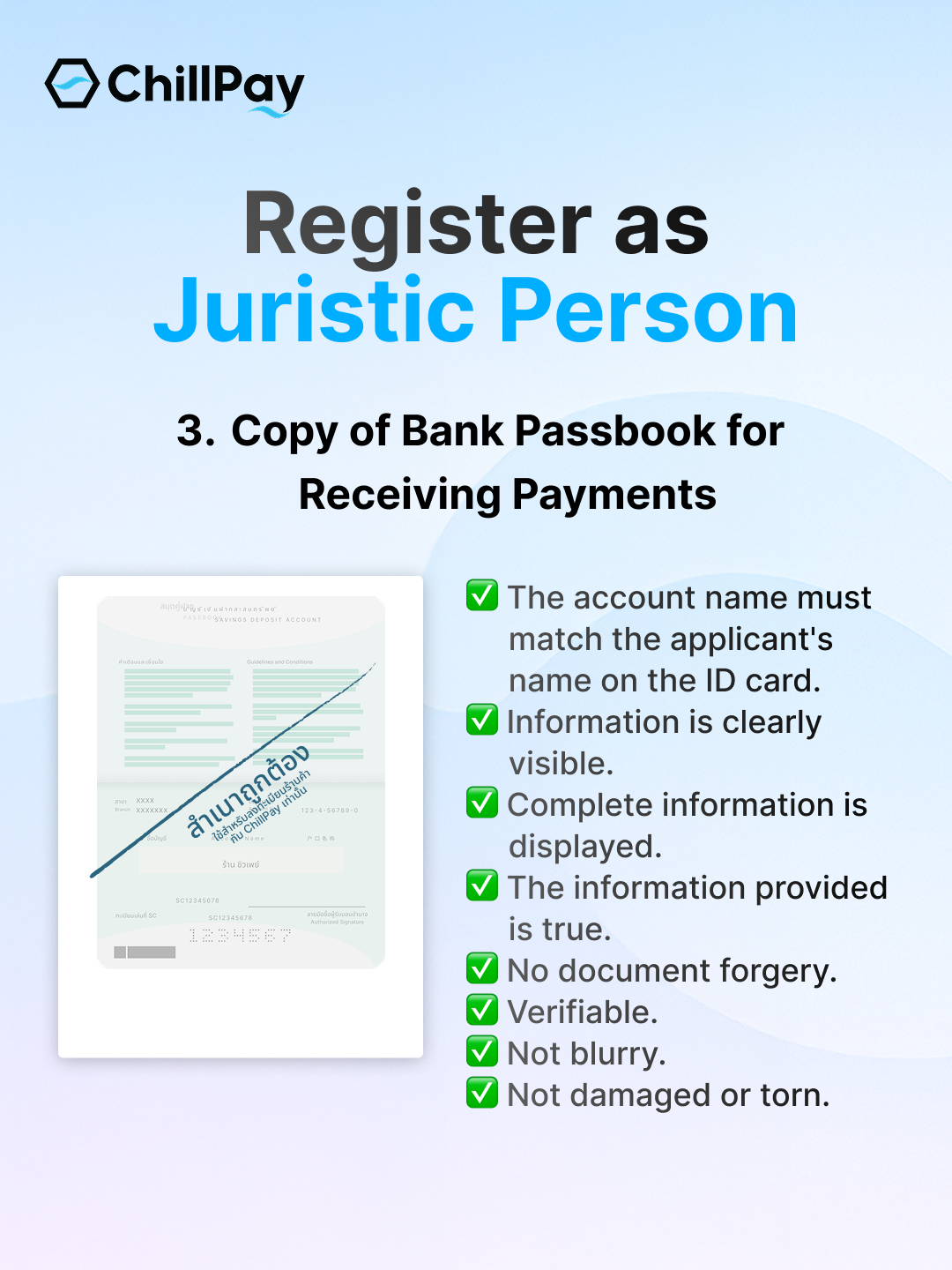 Preparation Guide: Documents Required for ChillPay Production Mode (Juristic Person) 4 04 1